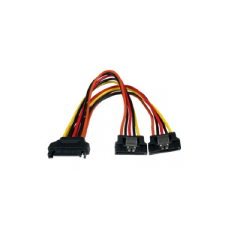 StarTech.com 6in Latching SATA Power Y Splitter Cable Adapter - M / F - 6 inch Serial ATA Power Cable Splitter - SATA Power Y Cable Adapter - Power splitter - SATA power (M) to SATA power (F) - 15.24 cm - latched - for P / N: HSB13SATSASB, HSB1SATSASBA, HSB1SATSASVA, HSB225S3R, HSB43SATSASB, SATSASBP425 - 0