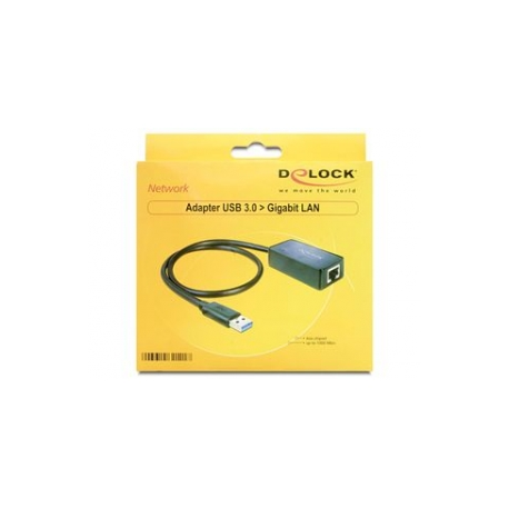 DeLock Adapter USB 3.0 > Gigabit LAN 10 / 100 / 1000 Mb / s - Network adapter - USB 3.0 - Gigabit Ethernet - 2