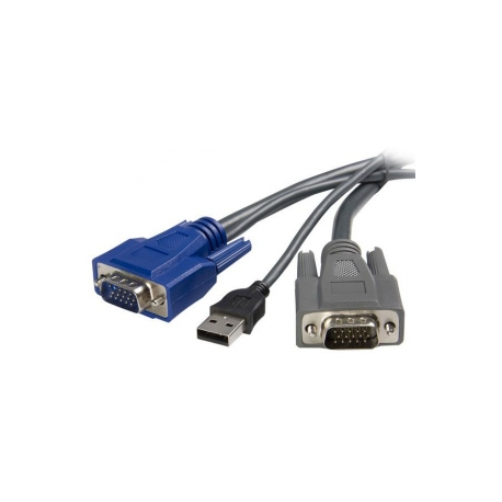 StarTech.com 6 ft Ultra-Thin USB VGA 2-in-1 KVM Cable (SVUSBVGA6) - Keyboard  /  video  /  mouse (KVM) cable - USB, HD-15 (VGA) (M) to HD-15 (VGA) (M) - 1.8 m - black - for P / N: SV1631DUSBU, SV1631DUSBUK, SV431DUSBU, SV831DUSBAU, SV831DUSBU, SV831DUSBUK - 4