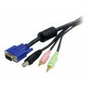 StarTech.com 6 ft 4-in-1 USB VGA KVM Switch Cable with Audio and Microphone - VGA KVM Cable - USB KVM Cable - KVM Switch Cable (USBVGA4N1A6) - Keyboard / mouse / video / audio cable - USB, HD-15 (VGA), stereo mini jack (M) to HD-15 (VGA), stereo mini jack, USB Type B (M) - 1.8 m - for P / N: SV231DDUSB, SV231DVGAU2A, SV431DDUSB