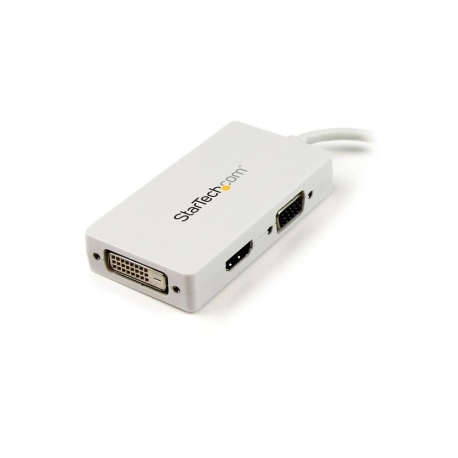 StarTech.com 3 in 1 Mini DisplayPort Adapter - 1080p - Mini DP  /  Thunderbolt to HDMI  /  VGA  /  DVI Splitter for Your Monitor (MDP2VGDVHD) - Adapter - Mini DisplayPort male to HD-15 (VGA), DVI-D, HDMI female - 27 cm - black - active, 1920 x 1200 (WUXGA) support - for P / N: DKT31CMDPHPD - 1
