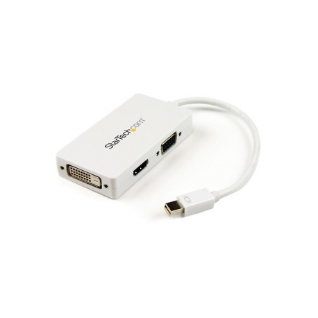 StarTech.com 3 in 1 Mini DisplayPort Adapter - 1080p - Mini DP  /  Thunderbolt to HDMI  /  VGA  /  DVI Splitter for Your Monitor (MDP2VGDVHD) - Adapter - Mini DisplayPort male to HD-15 (VGA), DVI-D, HDMI female - 27 cm - black - active, 1920 x 1200 (WUXGA) support - for P / N: DKT31CMDPHPD - 3
