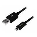 StarTech.com 3m (10ft) Long Black Apple® 8-pin Lightning Connector to USB Cable for iPhone / iPod / iPad - Charge and Sync Cable (USBLT3MB) - Lightning cable - Lightning male to USB male - 3 m - black - for P / N: BOX4CABLE