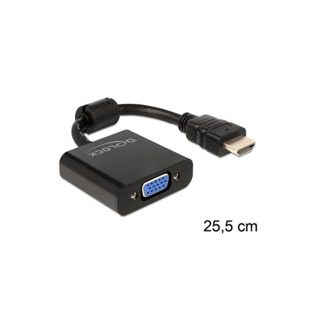 Delock - Adapter - HD-15 (VGA) female to HDMI male - 25.5 cm - black - 0