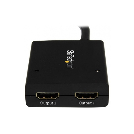 StarTech.com 4K HDMI Splitter 1 In 2 Out - 4K 30Hz HDMI 1.4 2 Port Video Splitter Box -with high speed HDMI cable, USB power cable - Black (ST122HD4KU) - Video / audio splitter - 2 x HDMI - desktop - for P / N: ST121SHD50, SVA5M3NEUA - 2