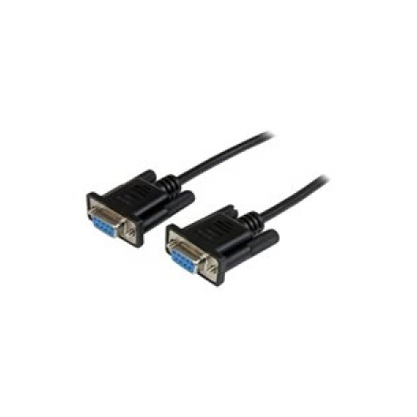 StarTech.com 2m Black DB9 RS232 Serial Null Modem Cable F / F - DB9 Female to Female - 9 pin RS232 Null Modem Cable - 2 meter, Black - Null modem cable - DB-9 (F) to DB-9 (F) - 2 m - molded, thumbscrews - black - for P / N: PCI2S5502, PEX4S953, PEX4S953LP - 0