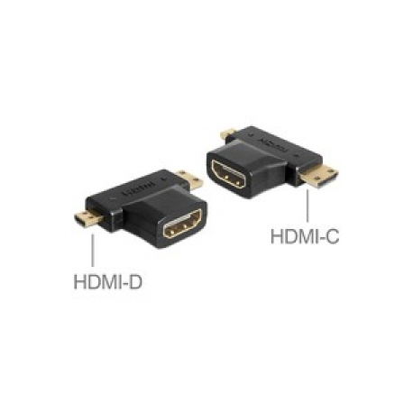 Delock - HDMI splitter - HDMI female to mini HDMI, micro HDMI male - black - 0