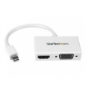 StarTech.com Mini DisplayPort to HDMI and VGA Adapter - Mini DisplayPort Multiport Hub for Your HDMI or VGA Monitor  /  Display (MDP2HDVGAW) - Video converter - DisplayPort - HDMI, VGA - white - for Apple MacBook Air; MacBook Pro