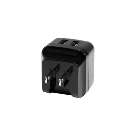 StarTech.com Travel USB Wall Charger - 2 Port - Black - Universal Travel Adapter - International Power Adapter - USB Charger (USB2PACBK) - Power adapter - 17 Watt - 3.4 A - 2 output connectors (USB) - black - for P / N: USBLT1MWS, USBLT2MBR, USBLT2MW, USBLT30CMW, USBLTM1MBK, USBLTM1MWH, VID2VGATV3 - 3