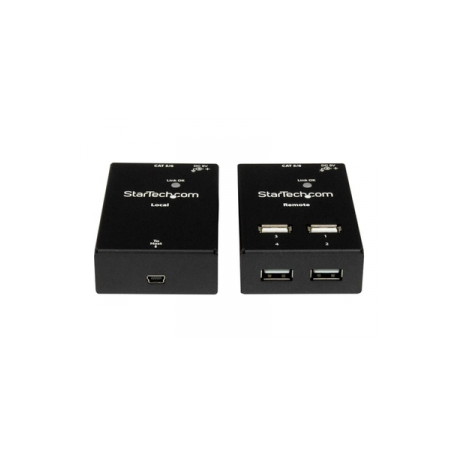 StarTech.com 4-Port USB 2.0 Extender - 165ft (50m) USB Over Cat5 / Cat6 Extender - Compact USB 2.0 Over Ethernet Extender (USB2004EXTV) - USB extender - USB 2.0 - over CAT 5 / 6 - 4 ports - up to 50 m - for P / N: SVA5N3NEUA - 0