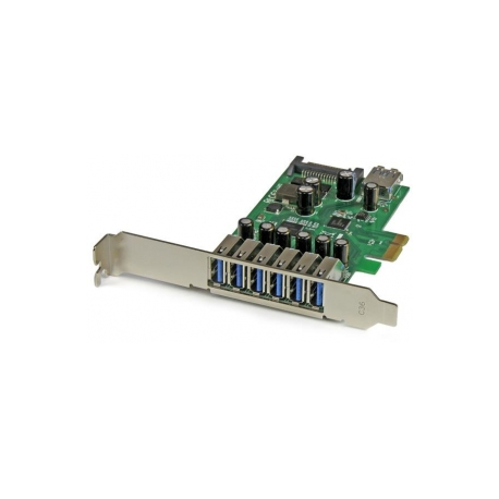 StarTech.com 7 Port PCI Express USB 3.0 Card - Standard & Low-Profile - SATA Power - UASP Support - 1 Internal & 6 External USB 3.0 Ports (PEXUSB3S7) - USB adapter - PCIe 2.0 - USB, USB 2.0, USB 3.0 - for P / N: ST1030USBM, ST7300USBME - 1