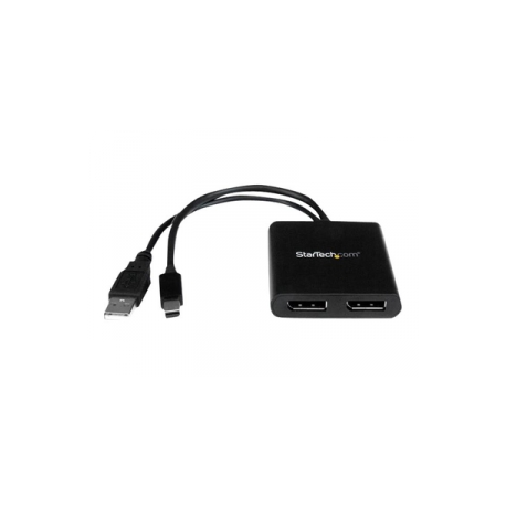 StarTech.com 2-Port Multi Monitor Adapter, Mini DisplayPort 1.2 to DisplayPort MST Hub, Dual 4K 30Hz, Windows Extended Desktop (MSTMDP122DP) - Video splitter - 2 x DisplayPort - desktop - 0
