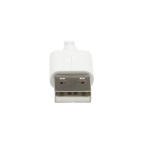 StarTech.com Angled Lightning to USB Cable - 2m (6ft) - White - Apple MFi Certified (USBLT2MWR) - Lightning cable - Lightning male to USB male - 2 m - double shielded - white - angled connector - for P / N: USB2PCARBK, USB2PCARBKS, USBLT2PCARW, USBUB2PCARB - 3