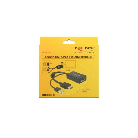 DeLOCK - Video converter - HDMI - DisplayPort - black - retail - 1