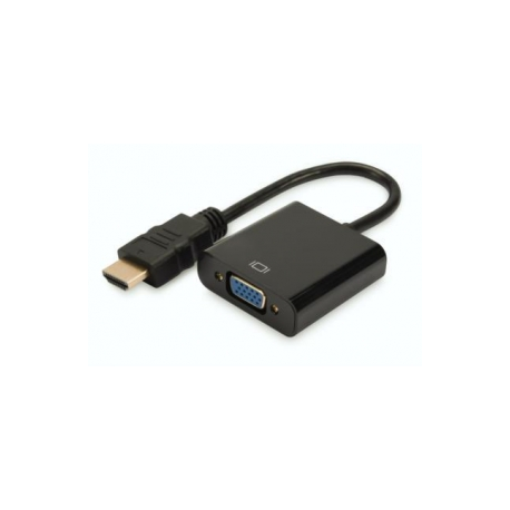 DIGITUS - Video  /  audio adaptor - HDMI male to HD-15 (VGA), mini jack female - black - 0