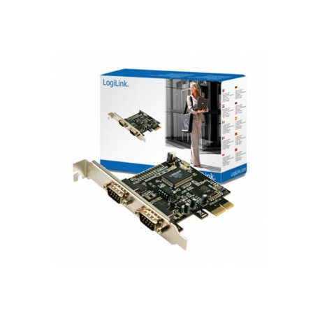 LogiLink PCI Express Interface Card Serial 2x - Serial adapter - PCIe - RS-232 x 2 - green - 0
