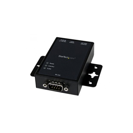 StarTech.com 1 Port RS232 to Ethernet IP Converter  /  Device Server - Aluminum - Serial over IP Device Server - Serial to IP Converter (NETRS2321P) - Device server - 100Mb LAN, RS-232 - AC 100 / 230 V - rail mountable - for P / N: SVA12M2NEUA, SVA12M5NA - 0