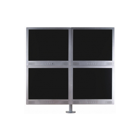 Neomounts by Newstar FPMA-D935D4 - Mounting kit - for 4 LCD displays (full-motion) - silver - screen size: 10"-27" - clamp mountable, desk-mountable - 2