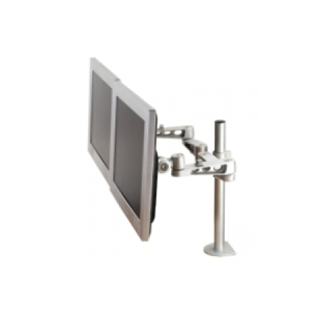 Neomounts by Newstar FPMA-D935D - Mounting kit - for 2 LCD displays (full-motion) - silver - screen size: 10"-27" - clamp mountable, desk-mountable - 0