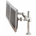 Neomounts by Newstar FPMA-D935D - Mounting kit - for 2 LCD displays (full-motion) - silver - screen size: 10"-27" - clamp mountable, desk-mountable