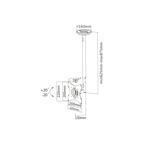 Neomounts by Newstar FPMA-C060 - Bracket - for LCD display (full-motion) - black - screen size: 10"-40" - ceiling mountable - 2