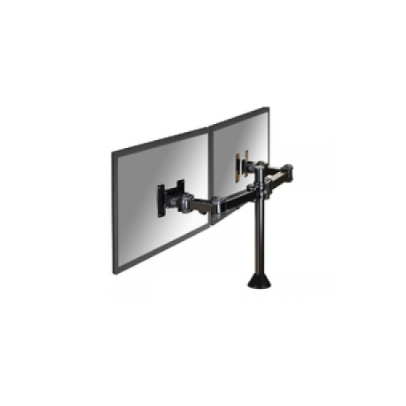 Neomounts by Newstar FPMA-D960DG - Mounting kit - for 2 LCD displays (full-motion) - black - screen size: 10"-27" - grommet, desk-mountable - 0