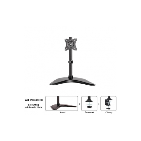 Neomounts by Newstar Select NM-D335 - Stand - for LCD display (full-motion) - black - screen size: 10"-30" - desktop stand, clamp mountable, grommet, desk-mountable - 6