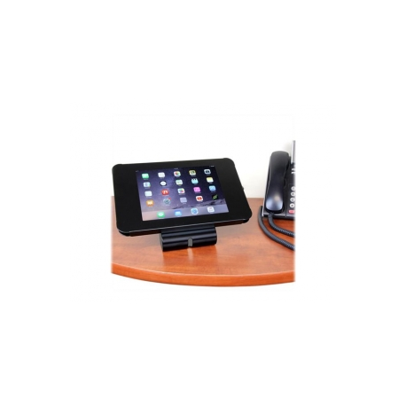 StarTech.com Secure Tablet Enclosure Stand- Lockable Anti Theft Steel Desk or Wall Mount for 9.7" iPad / Tablet - VESA Compatible (SECTBLTPOS) - Stand (mount bracket, pads, front plate, rear plate) - for tablet - lockable - steel - black - screen size: 9.7" - mounting interface: 100 x 100 mm - wall-mountable, desktop - for P / N: DK30CHPH - 5