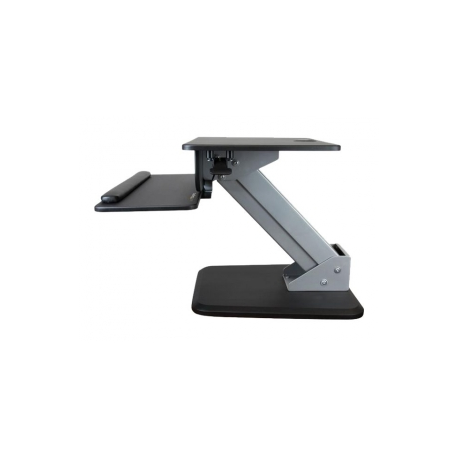 StarTech.com Height Adjustable Standing Desk Converter - Sit Stand Desk with One-finger Adjustment - Ergonomic Desk - Mounting kit (clamp plate, keyboard tray, pneumatic arm, base, keyboard tray backing, workstation, mounting pillar, small pressure pads (keyboard tray), circular pressure pads (base), back plate (keyboard)) - for LCD display  /  PC equipment - steel - black, silver - screen size: 12"-30" - desktop - for P / N: ARMPIVOTB, ARMPIVOTHD, ARMPIVOTV2, LTRISERP, MONSTADJD, MONSTADJDL, MONSTADQI - 4