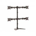 StarTech.com Quad Monitor Stand - Articulating - Supports Monitors 13" to 27" - Adjustable VESA Four Monitor Stand for 4 Screen Setup - Steel - Black (ARMBARQUAD) - Stand - for 4 monitors - aluminium, heavy duty steel - black - screen size: 13"-27" - desktop stand - for P / N: ACCSMNT
