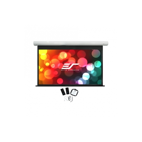 Elite Screens Saker Series SK110XHW-E12 - Projection screen - ceiling mountable, wall mountable - motorised - 230 V - 110" (279 cm) - 16:9 - MaxWhite FG - white enamel - 0