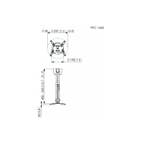 Vogels PPC1540W Projector ceiling  mount - 3