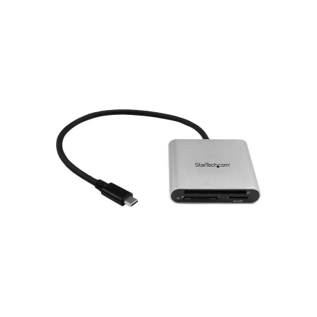 StarTech.com USB 3.0 Flash Memory Multi-Card Reader / Writer with USB-C - SD microSD and CompactFlash Card Reader w /  Integrated USB-C Cable (FCREADU3C) - Card reader (CF I, CF II, MMC, SD, microSD, SDHC, microSDHC, SDXC, microSDXC) - USB 3.0 - 3