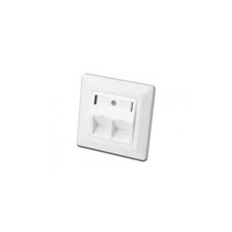 DIGITUS Professional - Mounting plate - white, RAL 9010 - 2 ports - 0