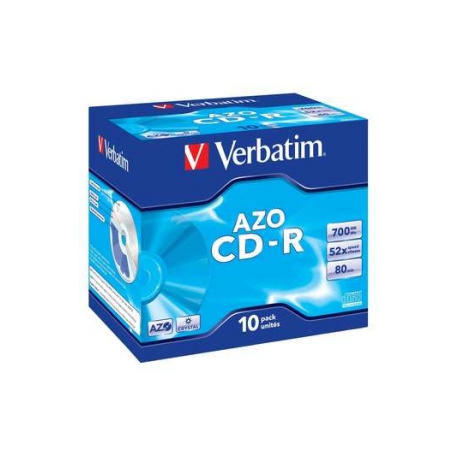 Verbatim AZO Crystal - 10 x CD-R - 700 MB 52x - jewel case - 0