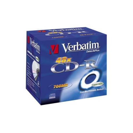 Verbatim - 10 x CD-R - 700 MB (80min) 52x - ink jet printable surface, wide printable surface - jewel case - 0