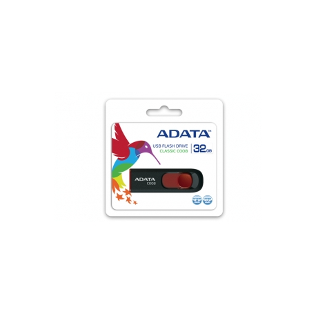 ADATA Classic Series C008 - USB flash drive - 32 GB - USB 2.0 - black, red - 1