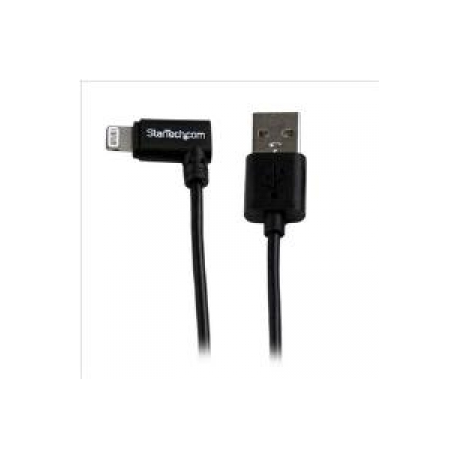 StarTech.com 2m 6ft Angled Black Apple 8-pin Lightning to USB Cable for iPhone iPod iPad - Angled Lightning Cable - Charge & Sync - 2 m (USBLT2MBR) - Lightning cable - Lightning male to USB male - 2 m - double shielded - black - angled connector - for P / N: ARMTBLTIW, SECTBLTDT, SECTBLTPOS, STNDTBLT1A5T, STNDTBLT1FS, STNDTBLTMOB - 0