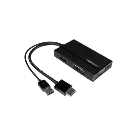 StarTech.com 4K 30Hz HDMI to DisplayPort Video Adapter w /  USB Power - 6 in - HDMI 1.4 (Male) to DP 1.2 (Female) Active Monitor Converter (HD2DP) - Adapter cable - HDMI, USB (power only) male to DisplayPort female - 25.5 cm - black - active, 4K30Hz (3840 x 2160) support - for P / N: SV211HDUC, SV221HUC4K - 12