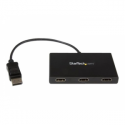 StarTech.com 3-Port Multi Monitor Adapter, DisplayPort 1.2 to HDMI MST Hub, Triple 1080p HDMI Monitor, Video Splitter for Extended Desktop Mode on Windows PCs Only, DP to 3x HDMI MST Hub - Multi Stream Transport (MSTDP123HD) - Video / audio splitter - 3 x HDMI - desktop - AC 100 / 240 V