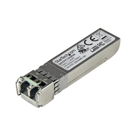 StarTech.com Cisco Meraki MA-SFP-10GB-SR Compatible SFP+ Module, 10GBASE-SR, 10GbE MMF Optic Transceiver, 10GE Gigabit Ethernet, LC Connector, 300m 850nm Cisco Meraki MS225, MX400, MS250 - Lifetime Warranty (MASFP10GBSR) - SFP+ transceiver module (equivalent to: Cisco Meraki MA-SFP-10GB-SR) - 10 GigE - 10GBase-SR - LC multi-mode - up to 300 m - 850 nm - 0