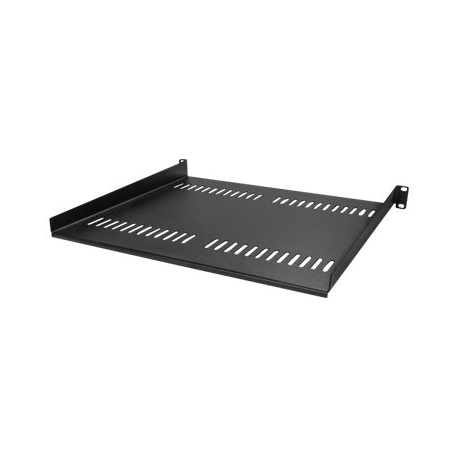 StarTech.com 1U Vented Server Rack Cabinet Shelf, 16in Deep Fixed Cantilever Tray, Rackmount Shelf for 19" AV / Data / Network Equipment Enclosure w /  Cage Nuts & Screws, 44lbs Weight Capacity - 1U Network Rack Shelf (CABSHELF116V) - Rack shelf - black - 1U - 16" - for P / N: CABSHELF116 - 0