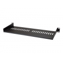 StarTech.com 1U Vented Server Rack Cabinet Shelf, 7in Deep Fixed Cantilever Tray, Rackmount Shelf for 19" AV / Data / Network Equipment Enclosure w /  Cage Nuts & Screws, 44lbs Weight Capacity - 1U Vented Rack Shelf (CABSHELF1U7V) - Rack shelf - black - 1U - 7"