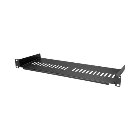 StarTech.com 1U Vented Server Rack Cabinet Shelf, 7in Deep Fixed Cantilever Tray, Rackmount Shelf for 19" AV / Data / Network Equipment Enclosure w /  Cage Nuts & Screws, 44lbs Weight Capacity - 1U Vented Rack Shelf (CABSHELF1U7V) - Rack shelf - black - 1U - 7" - 1