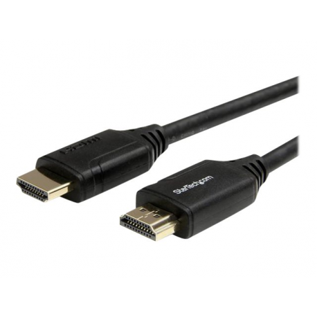 StarTech.com 3ft (1m) Premium Certified HDMI 2.0 Cable with Ethernet, High Speed Ultra HD 4K 60Hz HDMI Cable HDR10, HDMI Cord (Male / Male Connectors), For UHD Monitors, TVs, Displays - Durable HDMI Cable (HDMM1MP) - HDMI cable with Ethernet - HDMI male to HDMI male - 1 m - black - for P / N: EXTEND-HDMI-4K40C6P1, KITBXAVHDPEU, KITBXAVHDPUK, KITBXDOCKPEU, KITBXDOCKPUK - 5
