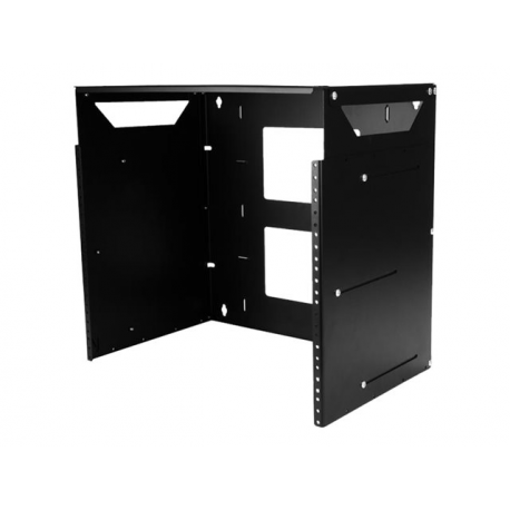 StarTech.com 8U Open Frame Wall Mount Network Rack w /  Built in Shelf - 2-Post Adjustable Depth (12" to 18") Equipment Rack - 75.2lbs (WALLSHELF8U) - Rack (wall mount) - black - 8U - 19" - for P / N: CABSCRWS1032 - 2