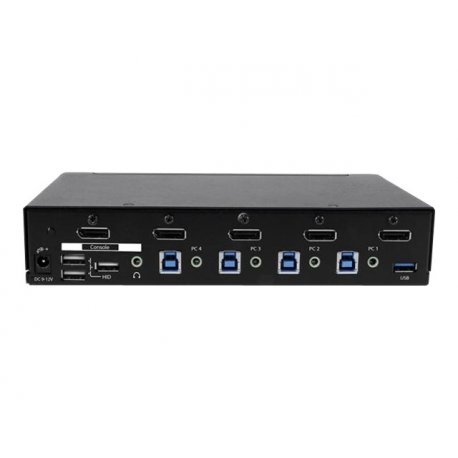 StarTech.com 4 Port DisplayPort KVM Switch - DP KVM Switch with Audio and Built-in USB 3.0 Hub for Peripherals - 4K 30Hz (SV431DPU3A2) - KVM  /  USB switch - 4 x KVM  /  audio  /  USB + 3 x SuperSpeed USB - 1 local user - rack-mountable - AC 120 / 230 V  /  DC 9 - 12 V - for P / N: SV431RACK - 1