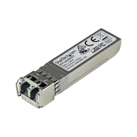 StarTech.com Cisco SFP-10G-SR-S Compatible SFP+ Module, 10GBASE-SR, 10GbE MMF Optic Transceiver, 10GE Gigabit Ethernet SFP+, LC Connector, 300m, 850nm, DDM, Cisco Firepower, ASR9000, C9300 - Lifetime Warranty (SFP10GSRSST) - SFP+ transceiver module (equivalent to: Cisco SFP-10G-SR-S) - 10 GigE - 10GBase-SR - LC multi-mode - up to 300 m - 850 nm - 4