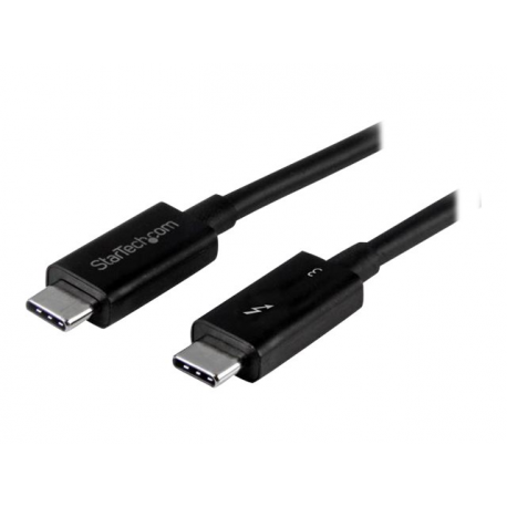 StarTech.com 40Gbps Thunderbolt 3 Cable - 1.6ft / 0.5m - Black - 5k 60Hz / 4k 60Hz - Certified TB3 USB-C Charger Cord w /  100W Power Delivery (TBLT34MM50CM) - Thunderbolt cable - USB-C (M) to USB-C (M) - Thunderbolt 3  /  USB  /  DisplayPort - 50 cm - black - for P / N: PEXUSB321C, TB33A1C, TB3DK2DHV, TB3DK2DHVUE, TB3DK2DPPDUE, TB3DKDPMAW, TB3DKDPMAWUE - 3