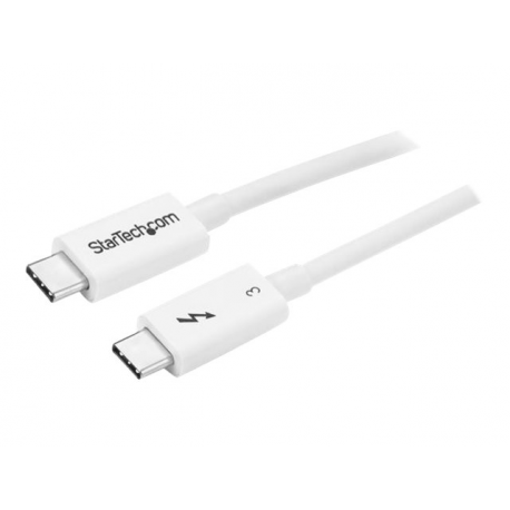 StarTech.com 40Gbps Thunderbolt 3 Cable - 1.6ft / 0.5m - White - 5k 60Hz / 4k 60Hz - Certified TB3 USB-C Charger Cord w /  100W Power Delivery (TBLT34MM50CW) - Thunderbolt cable - USB-C (M) to USB-C (M) - USB 3.1 Gen 2  /  Thunderbolt 3  /  DisplayPort 1.2 - 50 cm - 4K support - white - for P / N: CDP2HDUACP, CDP2HDUACPW, PEXUSB321C, TB33A1C - 5